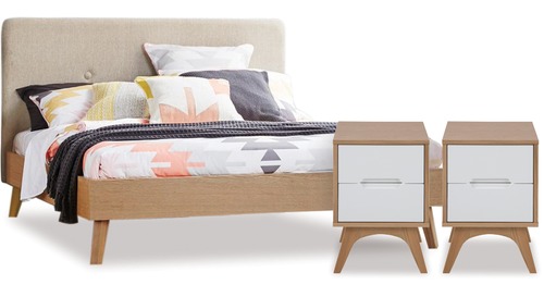 Copenhagen Slat Bed Frame & Headboard + Bedsides x 2 Copenhagen Slat Bed Frame & Headboard + Bedsides x 2